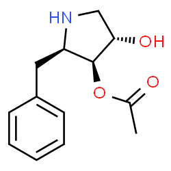 ChemSpider 2D Image | (2R,3S,4S)-2-Benzyl-4-hydroxy-3-pyrrolidinyl acetate | C13H17NO3