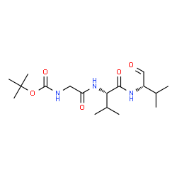ChemSpider 2D Image | N-{[(2-Methyl-2-propanyl)oxy]carbonyl}glycyl-N-[(2S)-3-methyl-1-oxo-2-butanyl]-L-valinamide | C17H31N3O5