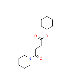 ChemSpider 2D Image | 4-(2-Methyl-2-propanyl)cyclohexyl 4-oxo-4-(1-piperidinyl)butanoate | C19H33NO3