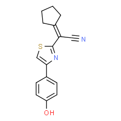 ChemSpider 2D Image | Cyclopentylidene[4-(4-hydroxyphenyl)-1,3-thiazol-2-yl]acetonitrile | C16H14N2OS