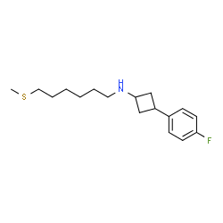 ChemSpider 2D Image | 3-(4-Fluorophenyl)-N-[6-(methylsulfanyl)hexyl]cyclobutanamine | C17H26FNS