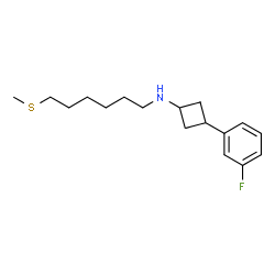 ChemSpider 2D Image | 3-(3-Fluorophenyl)-N-[6-(methylsulfanyl)hexyl]cyclobutanamine | C17H26FNS