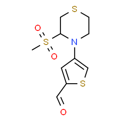 ChemSpider 2D Image | 4-[3-(Methylsulfonyl)-4-thiomorpholinyl]-2-thiophenecarbaldehyde | C10H13NO3S3