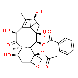 ChemSpider 2D Image | (1beta,2alpha,5beta,7beta,10alpha,13alpha)-4-Acetoxy-1,7,10,13-tetrahydroxy-9-oxo-5,20-epoxytax-11-en-2-yl benzoate | C29H36O10