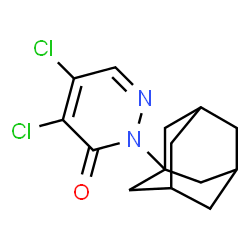 ChemSpider 2D Image | 2-(Adamantan-1-yl)-4,5-dichloro-3(2H)-pyridazinone | C14H16Cl2N2O