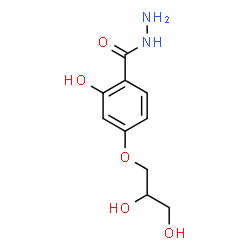 ChemSpider 2D Image | 4-(2,3-Dihydroxypropoxy)-2-hydroxybenzohydrazide  | C10H14N2O5