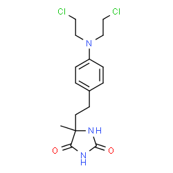 ChemSpider 2D Image | 5-(2-{4-[Bis(2-chloroethyl)amino]phenyl}ethyl)-5-methyl-2,4-imidazolidinedione | C16H21Cl2N3O2