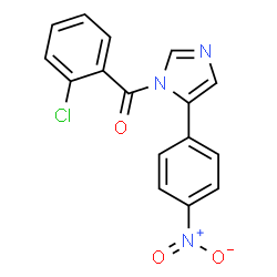 ChemSpider 2D Image | Methanone, (2-chlorophenyl)[5-(4-nitrophenyl)-1-imidazolyl]- | C16H10ClN3O3
