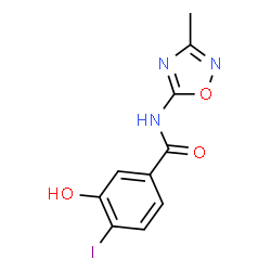 ChemSpider 2D Image | 3-Hydroxy-4-iodo-N-(3-methyl-1,2,4-oxadiazol-5-yl)benzamide | C10H8IN3O3