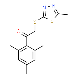 ChemSpider 2D Image | 1-Mesityl-2-[(5-methyl-1,3,4-thiadiazol-2-yl)sulfanyl]ethanone | C14H16N2OS2