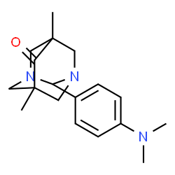 ChemSpider 2D Image | 1,3-Diazaadamantan-6-one, 5,7-dimethyl-2-(4-dimethylaminophenyl)- | C18H25N3O