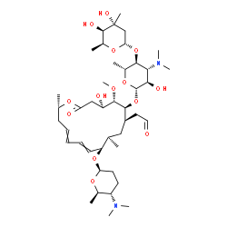 ChemSpider 2D Image | [(4R,5S,6S,7R,9R,10R,16S)-6-{[(2S,3R,4R,5S,6R)-5-{[(2S,4R,5R,6S)-4,5-Dihydroxy-4,6-dimethyltetrahydro-2H-pyran-2-yl]oxy}-4-(dimethylamino)-3-hydroxy-6-methyltetrahydro-2H-pyran-2-yl]oxy}-10-{[(2R,5S,6
R)-5-(dimethylamino)-6-methyltetrahydro-2H-pyran-2-yl]oxy}-4-hydroxy-5-methoxy-9,16-dimethyl-2-oxooxacyclohexadeca-11,13-dien-7-yl]acetaldehyde | C43H74N2O14