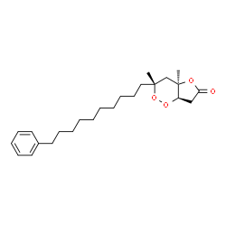 ChemSpider 2D Image | (3R,4aR,7aR)-3,4a-Dimethyl-3-(10-phenyldecyl)tetrahydrofuro[3,2-c][1,2]dioxin-6(3H)-one | C24H36O4