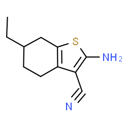 ChemSpider 2D Image | 2-Amino-6-ethyl-4,5,6,7-tetrahydro-1-benzothiophene-3-carbonitrile | C11H14N2S