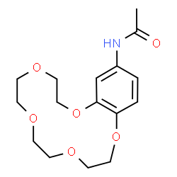 ChemSpider 2D Image | N-(2,3,5,6,8,9,11,12-Octahydro-1,4,7,10,13-benzopentaoxacyclopentadecin-15-yl)acetamide | C16H23NO6