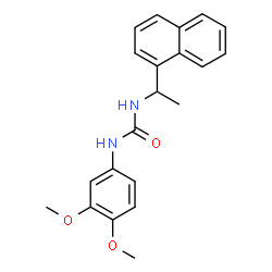 ChemSpider 2D Image | 1-(3,4-Dimethoxyphenyl)-3-[1-(1-naphthyl)ethyl]urea | C21H22N2O3