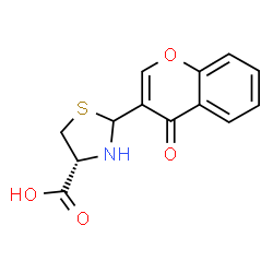 ChemSpider 2D Image | (4R)-2-(4-Oxo-4H-chromen-3-yl)-1,3-thiazolidine-4-carboxylic acid | C13H11NO4S