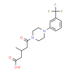 ChemSpider 2D Image | 3-Methyl-5-oxo-5-{4-[3-(trifluoromethyl)phenyl]-1-piperazinyl}pentanoic acid | C17H21F3N2O3