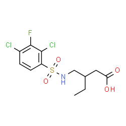 ChemSpider 2D Image | 3-({[(2,4-Dichloro-3-fluorophenyl)sulfonyl]amino}methyl)pentanoic acid | C12H14Cl2FNO4S