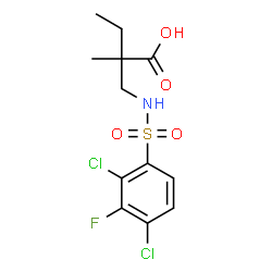 ChemSpider 2D Image | 2-({[(2,4-Dichloro-3-fluorophenyl)sulfonyl]amino}methyl)-2-methylbutanoic acid | C12H14Cl2FNO4S