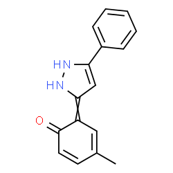ChemSpider 2D Image | 4-Methyl-6-(5-phenyl-1,2-dihydro-3H-pyrazol-3-ylidene)-2,4-cyclohexadien-1-one | C16H14N2O