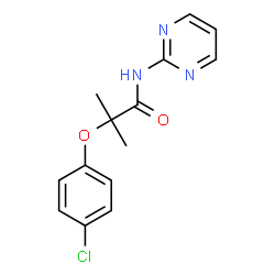 ChemSpider 2D Image | 2-(4-Chlorophenoxy)-2-methyl-N-(2-pyrimidinyl)propanamide | C14H14ClN3O2