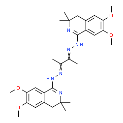 ChemSpider 2D Image | 1,1'-(2,3-Butanediylidenedi-1-hydrazinyl-2-ylidene)bis(6,7-dimethoxy-3,3-dimethyl-3,4-dihydroisoquinoline) | C30H40N6O4