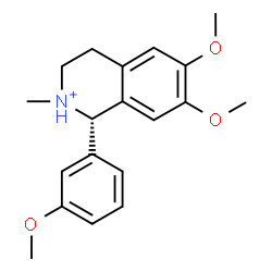 ChemSpider 2D Image | (1S)-6,7-Dimethoxy-1-(3-methoxyphenyl)-2-methyl-1,2,3,4-tetrahydroisoquinolinium | C19H24NO3