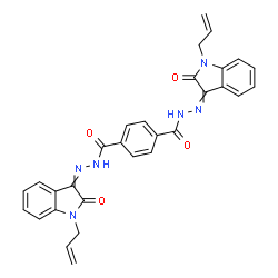 ChemSpider 2D Image | N'~1~,N'~4~-Bis(1-allyl-2-oxo-1,2-dihydro-3H-indol-3-ylidene)terephthalohydrazide | C30H24N6O4