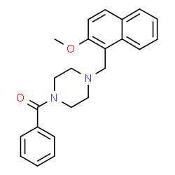 ChemSpider 2D Image | {4-[(2-Methoxy-1-naphthyl)methyl]-1-piperazinyl}(phenyl)methanone | C23H24N2O2
