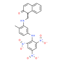ChemSpider 2D Image | 1-[({2-Methyl-5-[(2,4,6-trinitrophenyl)amino]phenyl}amino)methylene]-2(1H)-naphthalenone | C24H17N5O7