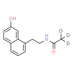 ChemSpider 2D Image | N-[2-(7-Hydroxy-1-naphthyl)ethyl](~2~H_3_)acetamide | C14H12D3NO2