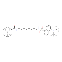 ChemSpider 2D Image | N-(8-{[(5-{Bis[(~2~H_3_)methyl]amino}-1-naphthyl)sulfonyl]amino}octyl)-1-adamantanecarboxamide | C31H39D6N3O3S