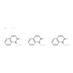 ChemSpider 2D Image | Iron(2+) sodium [(Z)-(2-oxo-1(2H)-naphthalenylidene)amino]oxidanide (1:1:3) | C30H18FeN3NaO6