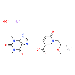 ChemSpider 2D Image | Meragidone sodium | C17H20HgN5NaO7