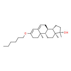 ChemSpider 2D Image | 3N-hexoxy-17?-methylandrost-3,5-dien-17?-ol | C26H42O2