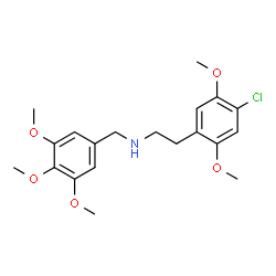 ChemSpider 2D Image | 2-(4-Chloro-2,5-dimethoxyphenyl)-N-(3,4,5-trimethoxybenzyl)ethanamine | C20H26ClNO5