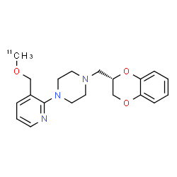 ChemSpider 2D Image | 1-[(2S)-2,3-Dihydro-1,4-benzodioxin-2-ylmethyl]-4-(3-{[(~11~C)methyloxy]methyl}-2-pyridinyl)piperazine | C1911CH25N3O3