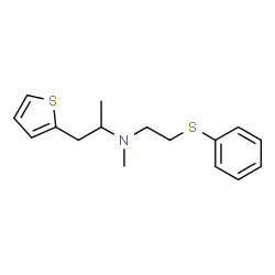 ChemSpider 2D Image | N-Methyl-N-[2-(phenylsulfanyl)ethyl]-1-(2-thienyl)-2-propanamine | C16H21NS2