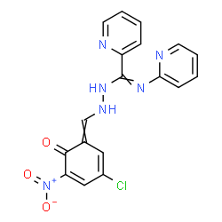 ChemSpider 2D Image | N'-[(3-Chloro-5-nitro-6-oxo-2,4-cyclohexadien-1-ylidene)methyl]-N''-(2-pyridinyl)-2-pyridinecarboximidohydrazide | C18H13ClN6O3