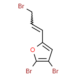 ChemSpider 2D Image | 2,3-Dibromo-5-[(1E)-3-bromo-1-propen-1-yl]furan | C7H5Br3O