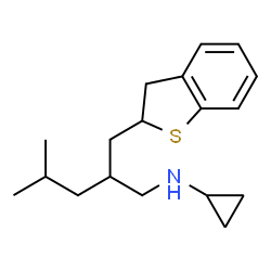 ChemSpider 2D Image | N-[2-(2,3-Dihydro-1-benzothiophen-2-ylmethyl)-4-methylpentyl]cyclopropanamine | C18H27NS