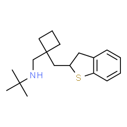 ChemSpider 2D Image | N-{[1-(2,3-Dihydro-1-benzothiophen-2-ylmethyl)cyclobutyl]methyl}-2-methyl-2-propanamine | C18H27NS