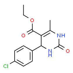 ChemSpider 2D Image | Ethyl 4-(4-chlorophenyl)-6-methyl-2-oxo-1,2,3,4-tetrahydro-5-pyrimidinecarboxylate | C14H15ClN2O3