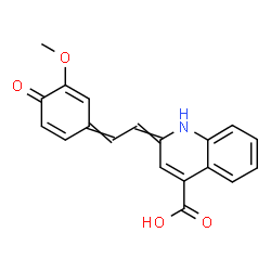 ChemSpider 2D Image | 2-[2-(3-Methoxy-4-oxo-2,5-cyclohexadien-1-ylidene)ethylidene]-1,2-dihydro-4-quinolinecarboxylic acid | C19H15NO4
