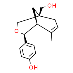 ChemSpider 2D Image | 4-[(1S,2S,5S)-5-(Hydroxymethyl)-8-methyl-3-oxabicyclo[3.3.1]non-7-en-2-yl]phenol | C16H20O3