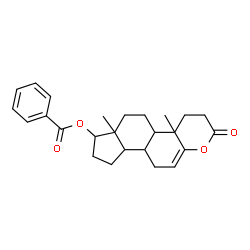 ChemSpider 2D Image | 4a,6a-Dimethyl-2-oxo-2,3,4,4a,4b,5,6,6a,7,8,9,9a,9b,10-tetradecahydroindeno[5,4-f]chromen-7-yl benzoate | C25H30O4