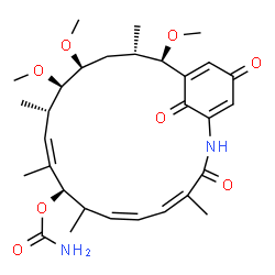ChemSpider 2D Image | (4Z,6Z,9R,10Z,12S,13R,14S,16S,17R)-13,14,17-Trimethoxy-4,8,10,12,16-pentamethyl-3,20,22-trioxo-2-azabicyclo[16.3.1]docosa-1(21),4,6,10,18-pentaen-9-yl carbamate | C30H42N2O8