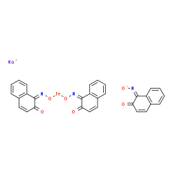 ChemSpider 2D Image | Sodium [(Z)-(2-oxo-1(2H)-naphthalenylidene)amino]oxidanide - bis[(1Z)-1-[(hydroxy-kappaO)imino]-2(1H)-naphthalenonato]iron (1:1:1) | C30H18FeN3NaO6