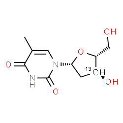ChemSpider 2D Image | [3'-13C]THYMIDINE | C913CH14N2O5